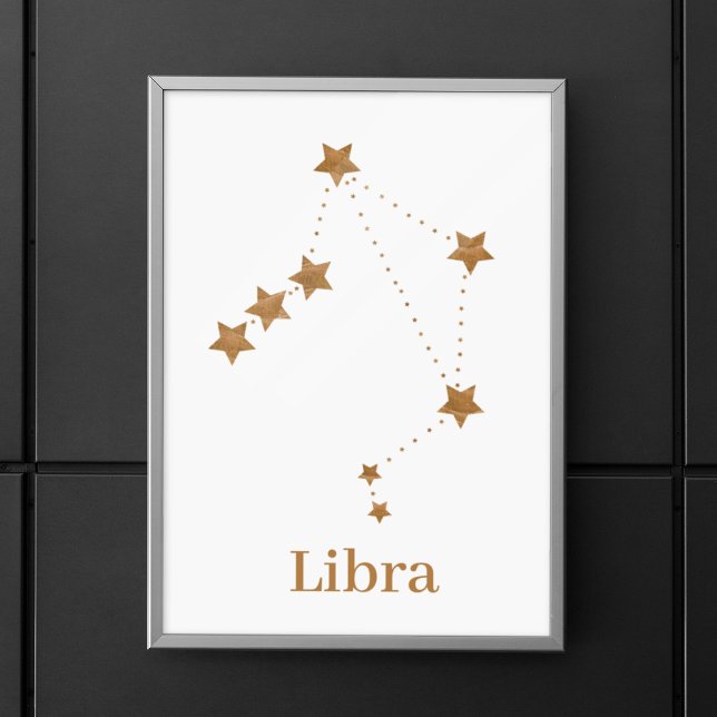 Modern Zodiac Sign Gold Libra | Element Air Poster (Von Creator hochgeladen)
