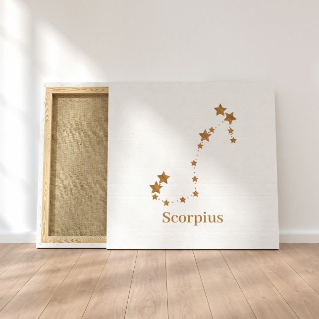 Modern Zodiac Sign Gold Scorpius | Element Wasser Leinwanddruck (Von Creator hochgeladen)