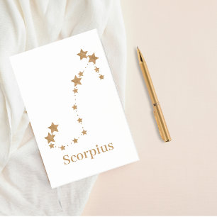 Modern Zodiac Sign Gold Scorpius   Element Wasser Post-it Klebezettel