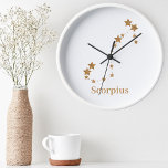 Modern Zodiac Sign Gold Scorpius | Element Wasser Runde Wanduhr<br><div class="desc">Modern Zodiac Sign Gold Scorpius | Element Wasser</div>