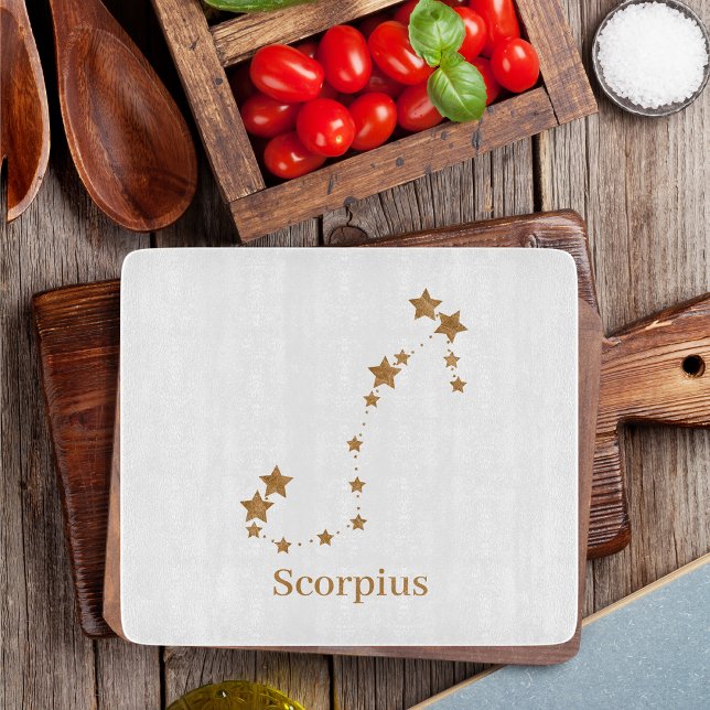Modern Zodiac Sign Gold Scorpius | Element Wasser Schneidebrett (Von Creator hochgeladen)