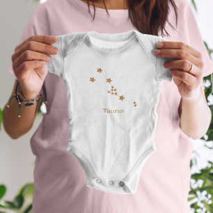 Modern Zodiac Sign Gold Taurus   Element Erde Baby Strampler