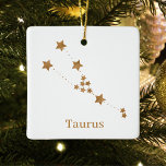 Modern Zodiac Sign Gold Taurus | Element Erde Keramikornament<br><div class="desc">Modern Zodiac Sign Gold Taurus | Element Erde</div>