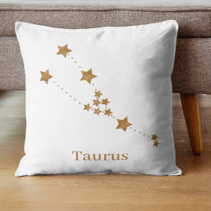 Modern Zodiac Sign Gold Taurus Element Erde Kissen