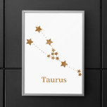 Modern Zodiac Sign Gold Taurus | Element Erde Poster<br><div class="desc">Modern Zodiac Sign Gold Taurus | Element Erde</div>