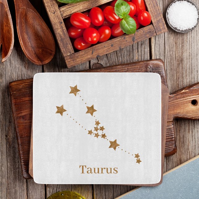 Modern Zodiac Sign Gold Taurus | Element Erde Schneidebrett (Von Creator hochgeladen)