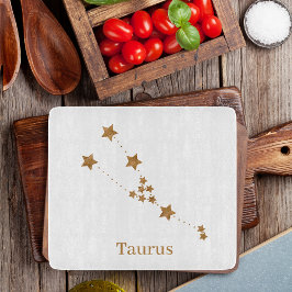 Modern Zodiac Sign Gold Taurus | Element Erde Schneidebrett