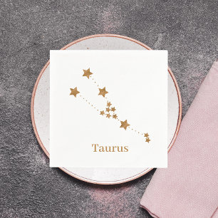 Modern Zodiac Sign Gold Taurus Element Erde Serviette