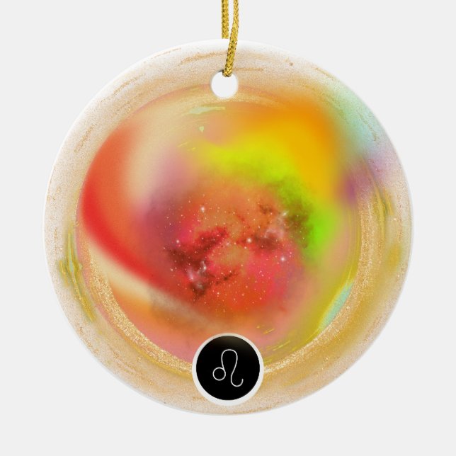 Modern Zodiac Sign Leo Zitat | Elementfeuer Keramik Ornament (Vorne)