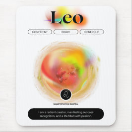 Modern Zodiac Sign Leo Zitat | Elementfeuer Mousepad