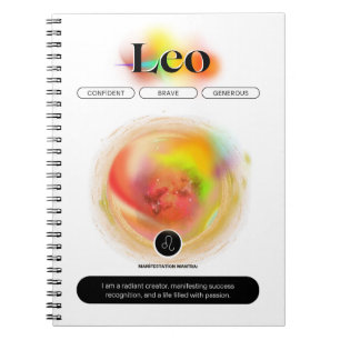 Modern Zodiac Sign Leo Zitat Elementfeuer Notizblock