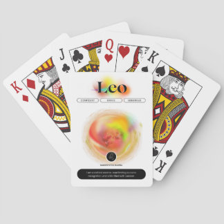 Modern Zodiac Sign Leo Zitat | Elementfeuer Spielkarten
