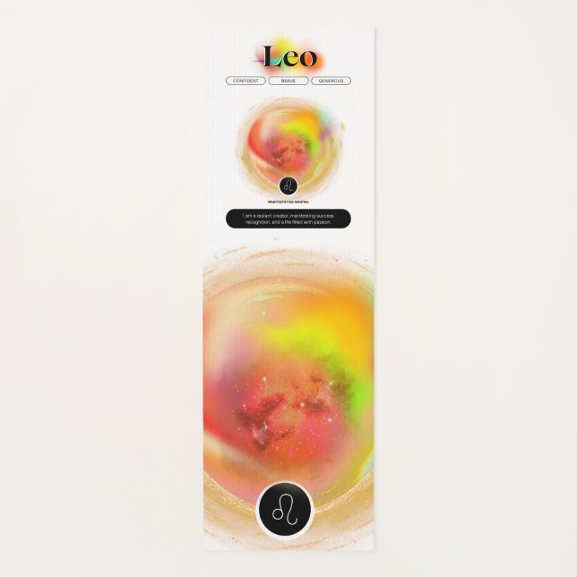 Modern Zodiac Sign Leo Zitat | Elementfeuer Yogamatte (Vorderseite)