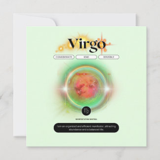 Modern Zodiac Sign Virgen Quote Earth Element Einladung