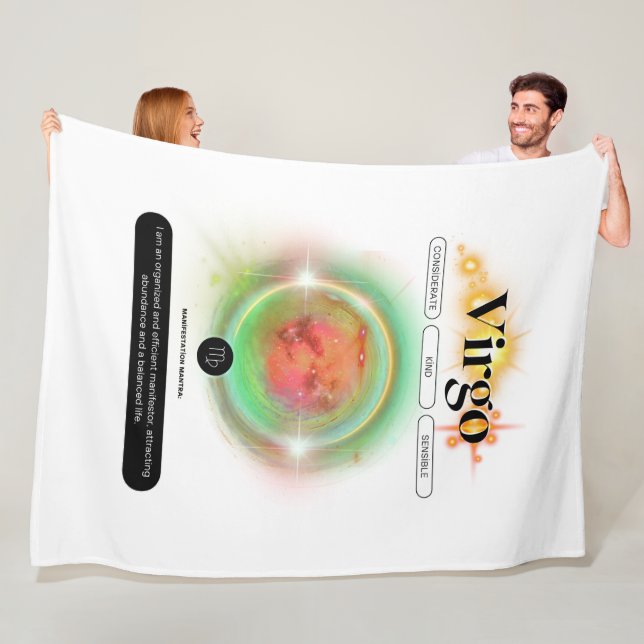 Modern Zodiac Sign Virgen Quote Earth Element Fleecedecke (Beispiel)