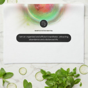 Modern Zodiac Sign Virgen Quote Earth Element Geschirrtuch