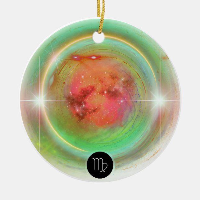 Modern Zodiac Sign Virgen Quote Earth Element Keramik Ornament (Vorne)