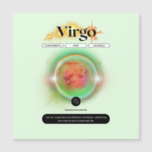 Modern Zodiac Sign Virgen Quote Earth Element Magnetkarte