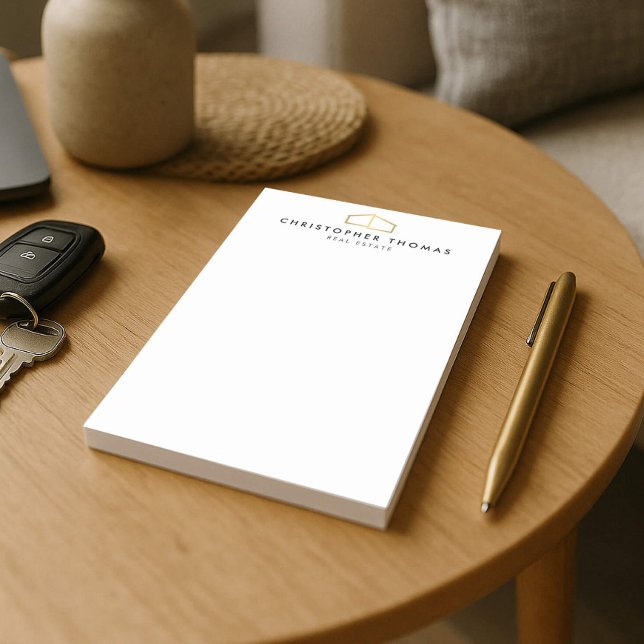 Modern Zuhause Logo Gold Real Anwesen, Realtor Post-it Klebezettel (Von Creator hochgeladen)