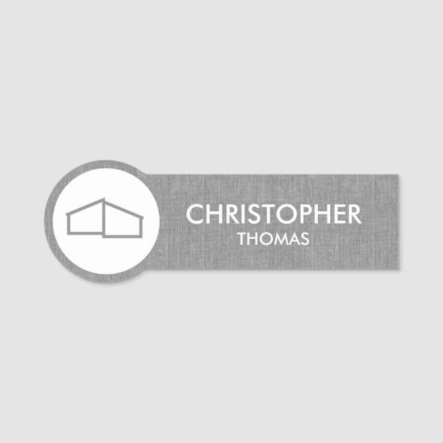 Modern Zuhause Logo Real Anwesen, Realtor Gray Lin Namensschild (Vorderseite)