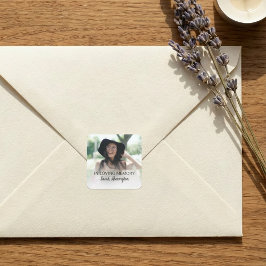 Modern zum Gedenken | Foto-Gedenkbild Quadratischer Aufkleber