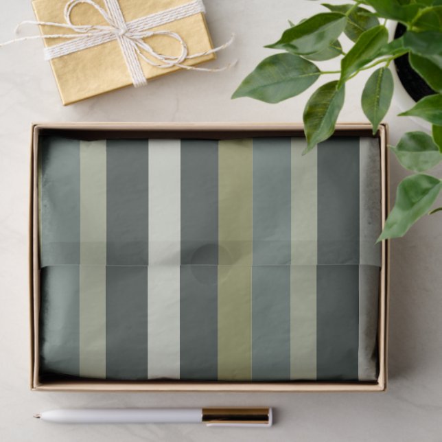 Moderna Linear | Aged Sage & Winter Moss Seidenpapier (Geschenk)