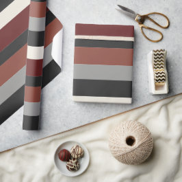Moderna Linear | Iron Ore & Ruby Slate Geschenkpapier