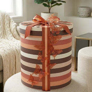 Moderna Linear Terrakotta & Aprikose Geschenkpapier