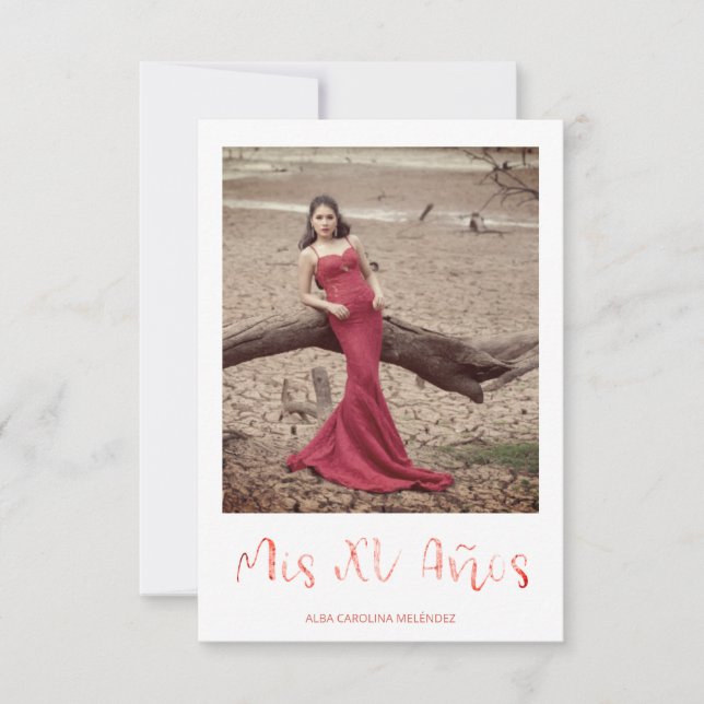 Moderna Quinceañera Español Tipografía Tendencia (Vorderseite)