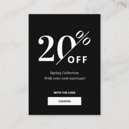 ModernBlack & White Discount Card Rabattkarte