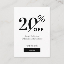 ModernBlack & White Discount Card Rabattkarte