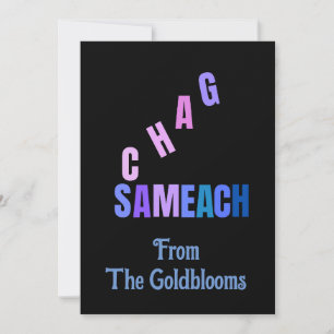 ModernColorful Chag Sameach JewishFestivalGruß Feiertagskarte