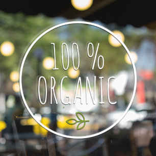 Moderne 100 % Bio Gesunde Lebensmittel Öko Gre Fensteraufkleber