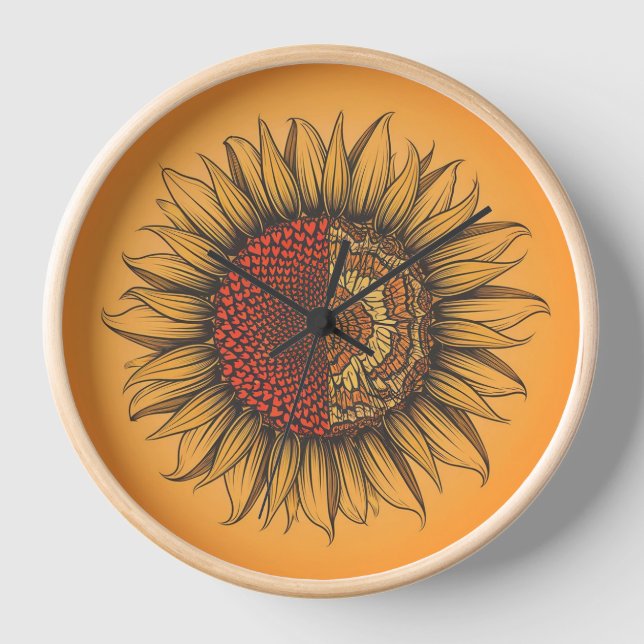 Moderne 10" Holzrundschalenuhr Uhr (Vorderseite)