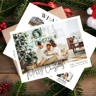 Moderne 12-Foto Weihnachtskarte im Jahr Feiertagskarte