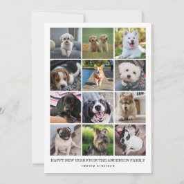 Moderne 12 Instagram Foto Collage Happy New Year Feiertagskarte