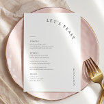 Moderne 12x18" Hochzeitskarten Menükarte<br><div class="desc">Elegante 12x18" Hochzeitsmenü Karten Flachmenü Elegante Kalligraphie essen und trinken Hochzeitsmenüs | Rustikale Hochzeitsmenüs,  rustikale Hochzeitsmenüs,  rustikales Hochzeitsmenü,  Blumenmenü,  Menü für Hochzeitstische</div>