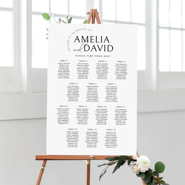 Moderne 14 Tische Begrüßungskarte Poster (Von Creator hochgeladen)