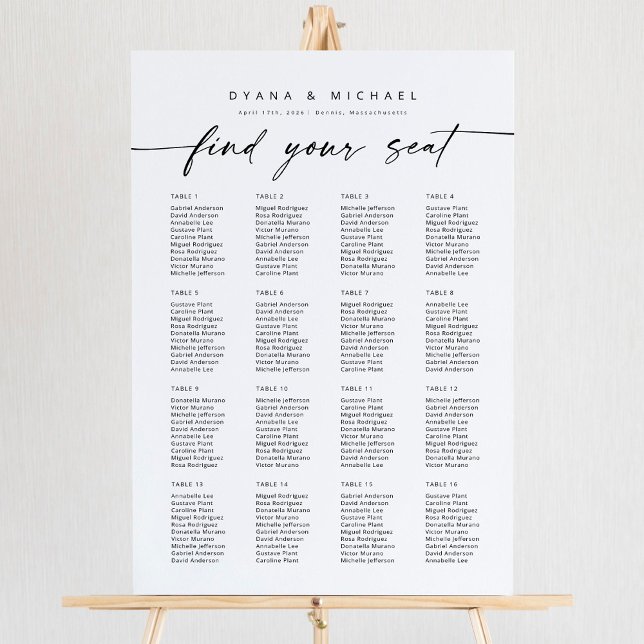 Moderne 16 Tische finden Ihre Sitzkronen Poster (Von Creator hochgeladen)