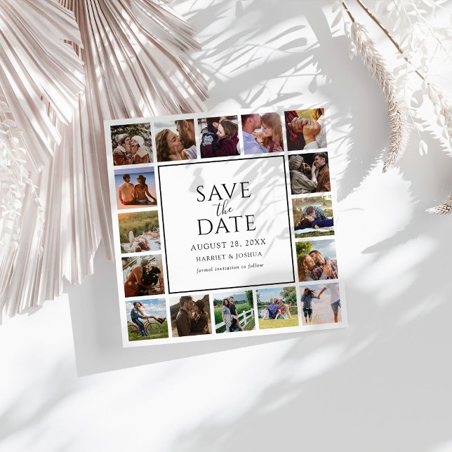 Moderne 17 Fotocollage Hochzeit Save The Date (Von Creator hochgeladen)