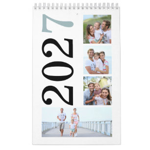 Moderne 17 Fotos, kühne Typografie 2026 Kalender