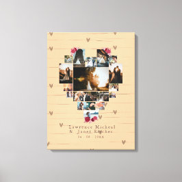 Moderne 18 herzenförmige Fotocollage für sie / ihn Leinwanddruck