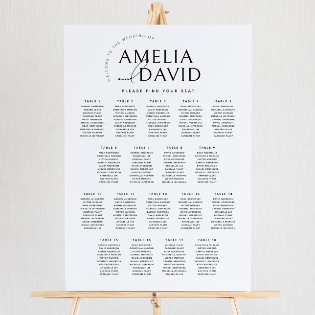 Moderne 18 Tische Begrüßungskarte Poster (Von Creator hochgeladen)