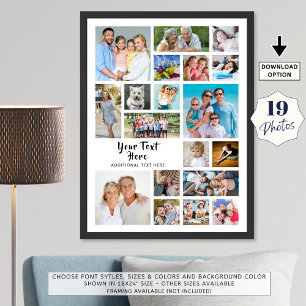Moderne 19 Collage Custom Colors Personalisiert Poster