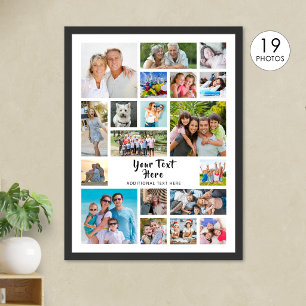 Moderne 19-Foto-Collage in individueller Farbe per Poster