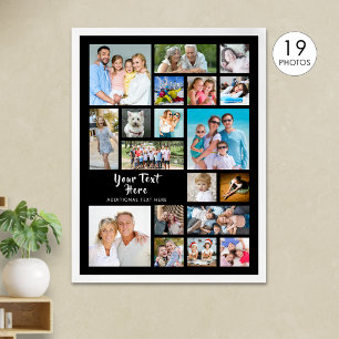 Moderne 19-Foto-Collage personalisiert Poster