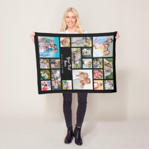 Moderne 19 Personalisierte FotoCollage Fleecedecke