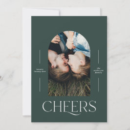 Moderne 1 Foto Typografie Grün Weihnachten