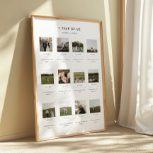 Moderne 1. Hochzeitstag 12 Foto benutzerdefinierte
