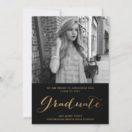 Moderne 2022 Ankündigung von Girl Abschluss Foto